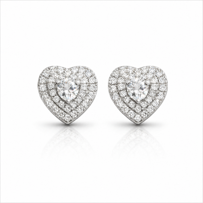 Hera Stud Earring Heart with Zc 925 Sterling Silver -10 mm