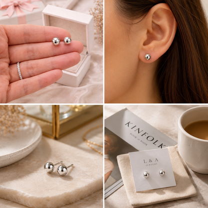 Dormilona Stud Earring Sterling Silver 925- 5mm