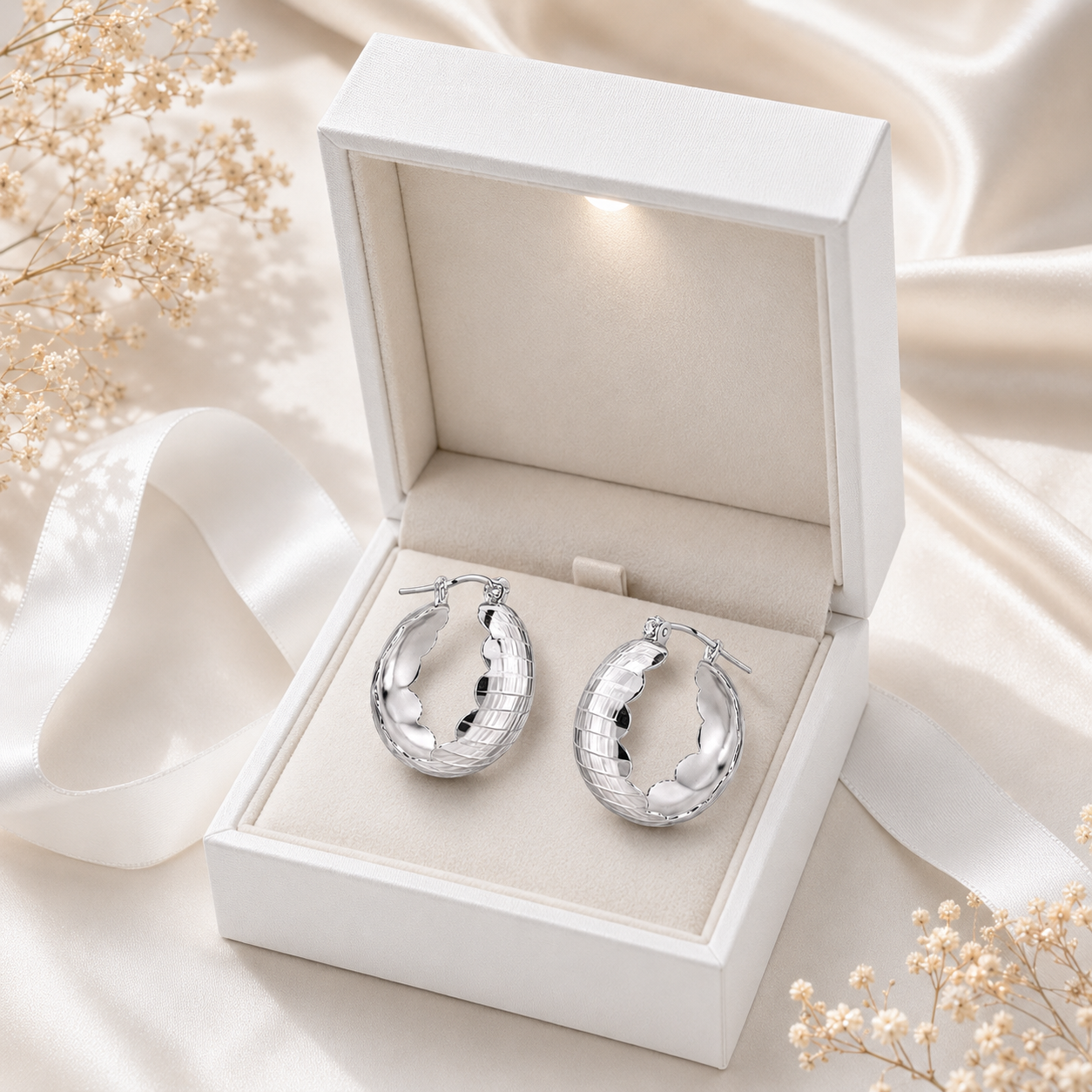 Bertha Hoops Earrings 925 Sterling Silver-20 mm