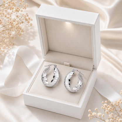 Bertha Hoops Earrings 925 Sterling Silver-20 mm
