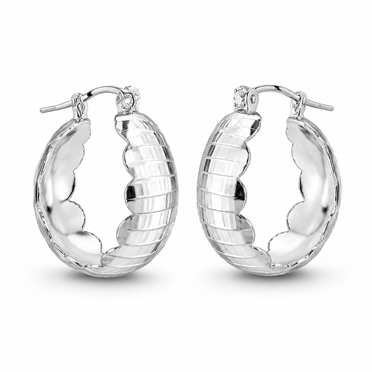 Bertha Hoops Earrings 925 Sterling Silver-20 mm
