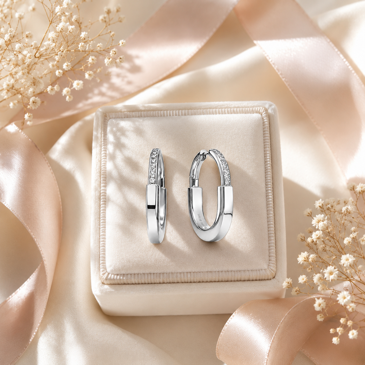 Rosé Glow Hoops – Sterling Silver 925 with Pink Zirconia (22mm)