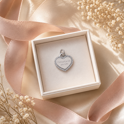 Fanny Heart Pendant with CZ Sterling Silver 925 - 20mm