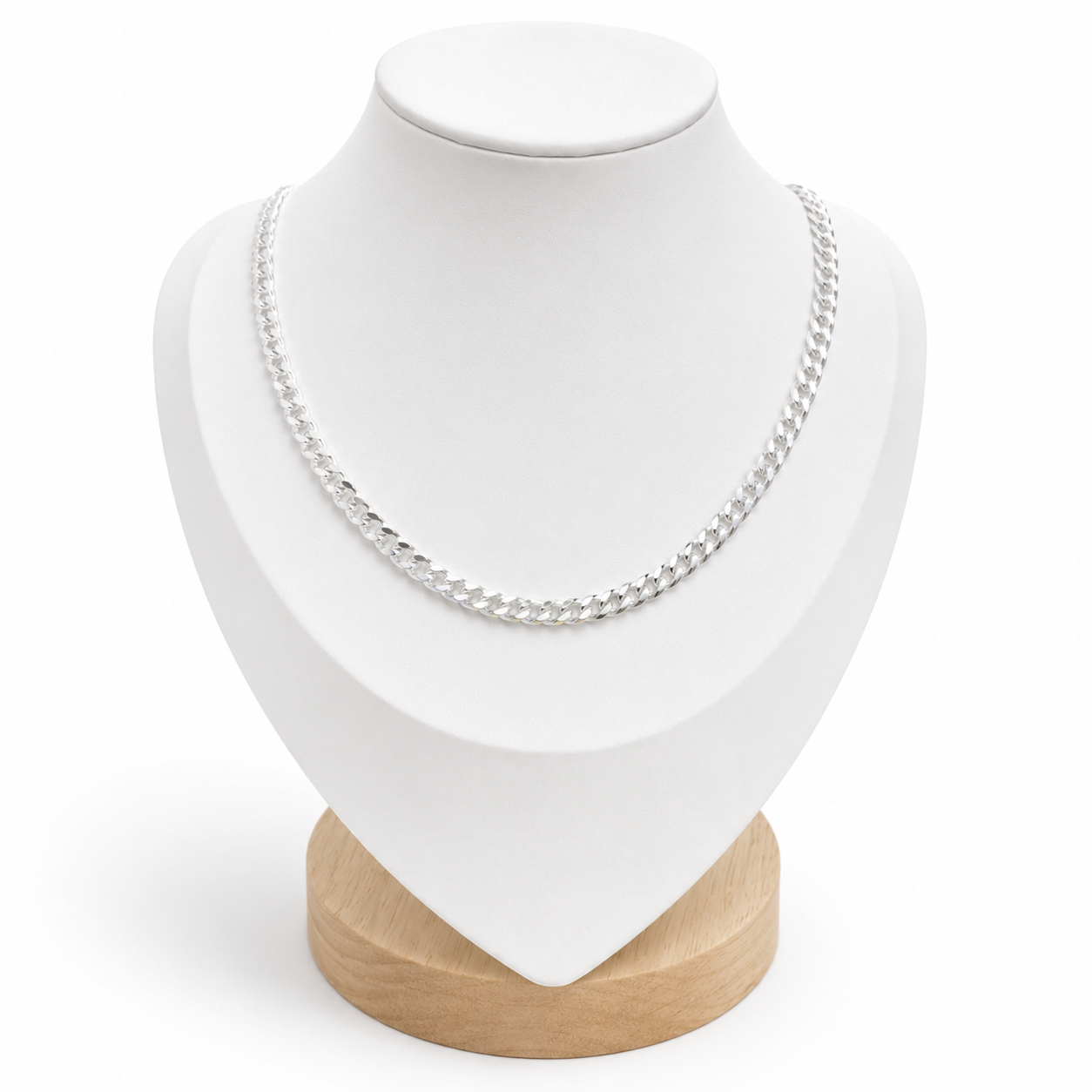 Cuban Chain Necklace 5mm Sterling Silver 925 22 inch