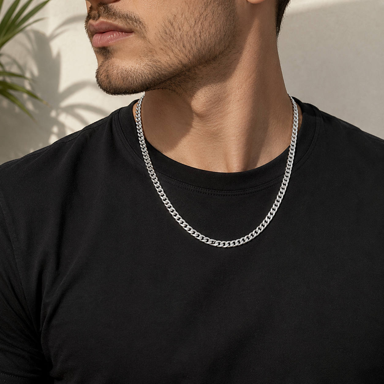 Cuban Chain Necklace 5mm Sterling Silver 925 22 inch