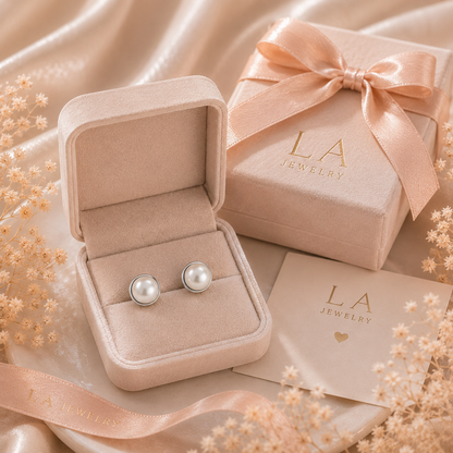 Isabelle Pearl Stud Earring - Sterling Silver925 - 9 mm