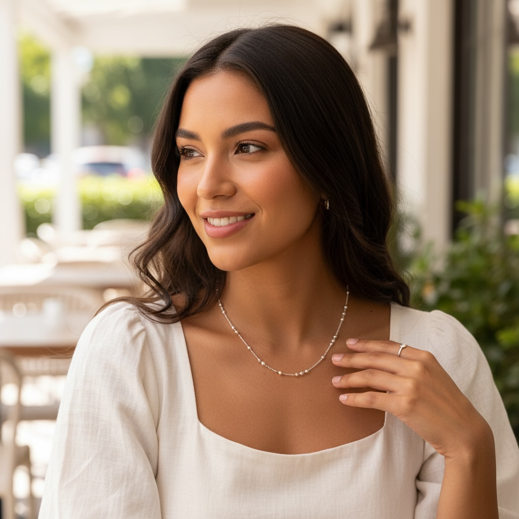 Viviana l Chain Necklace Sterling Silver 925. 18”
