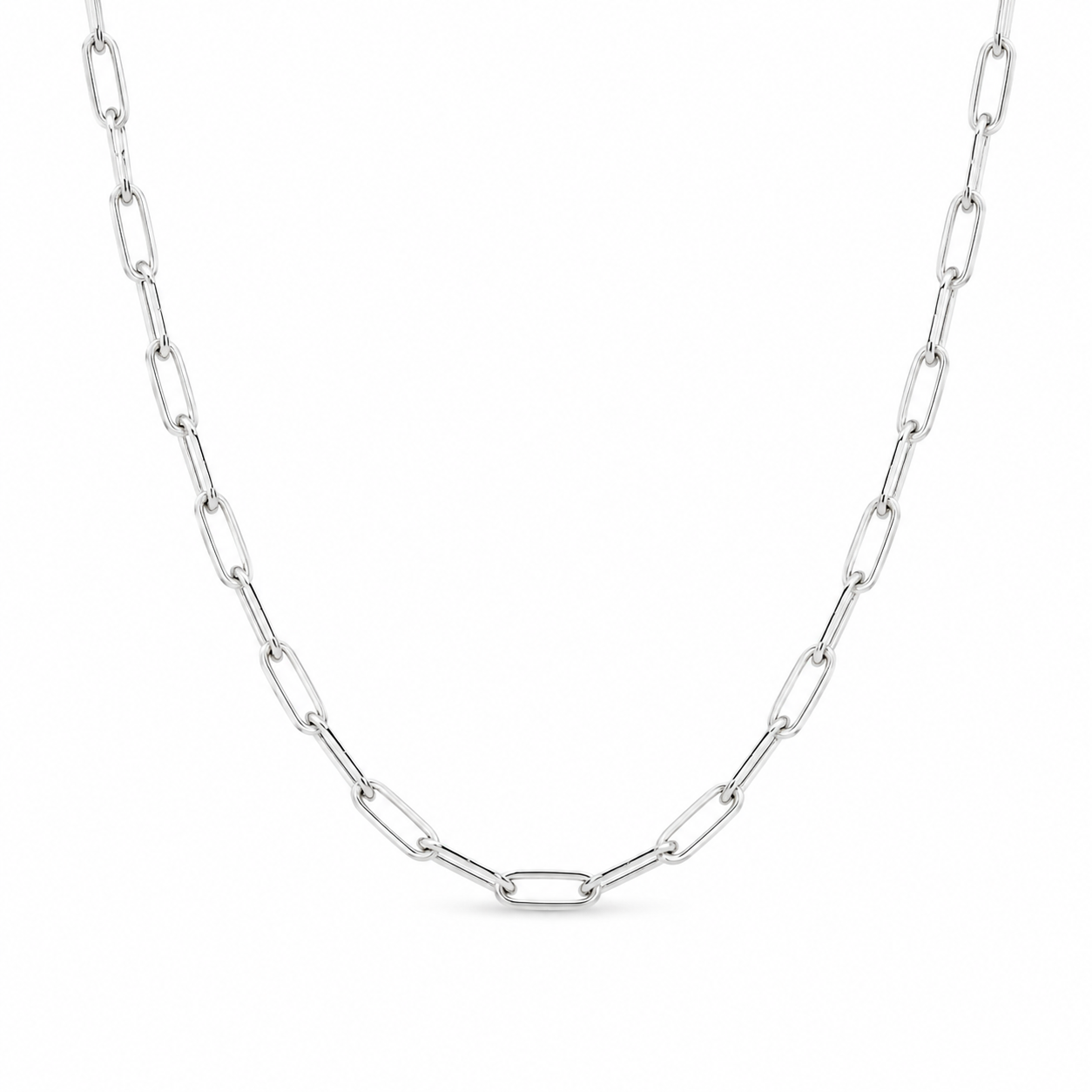 Paperclip (3mm) Chain Necklace Sterling Silver 925