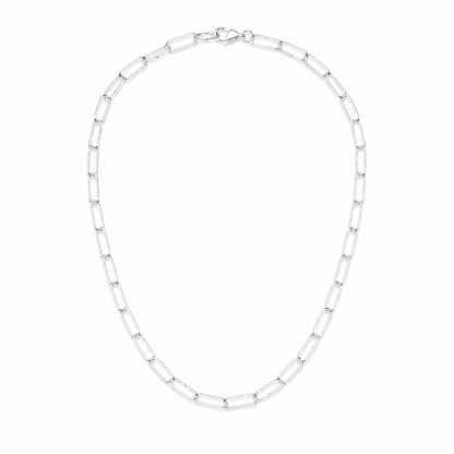 Paper Clip l  Chain 3 mm Necklace Sterling Silver 925