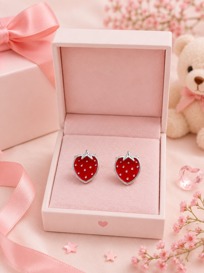 🍓 Sweet Berry | 925 Sterling Silver Kids Earrings 10mm