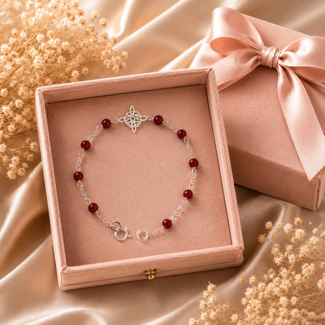 Ruby Glow Bracelet 925 Sterling Silver