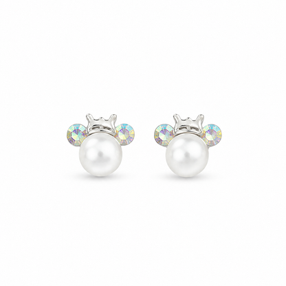 👑 Little Princess Pearl Earrings 925 Sterling Silver-7mm