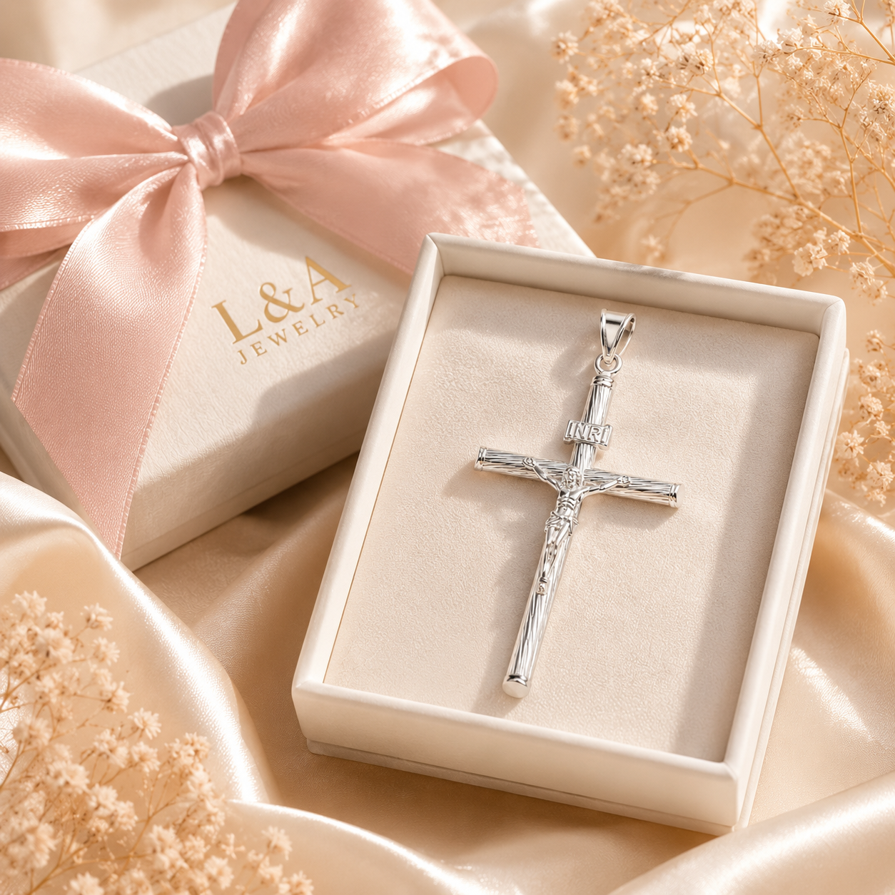 Eternal Faith Crucifix Pendant – Sterling Silver 925-50mm