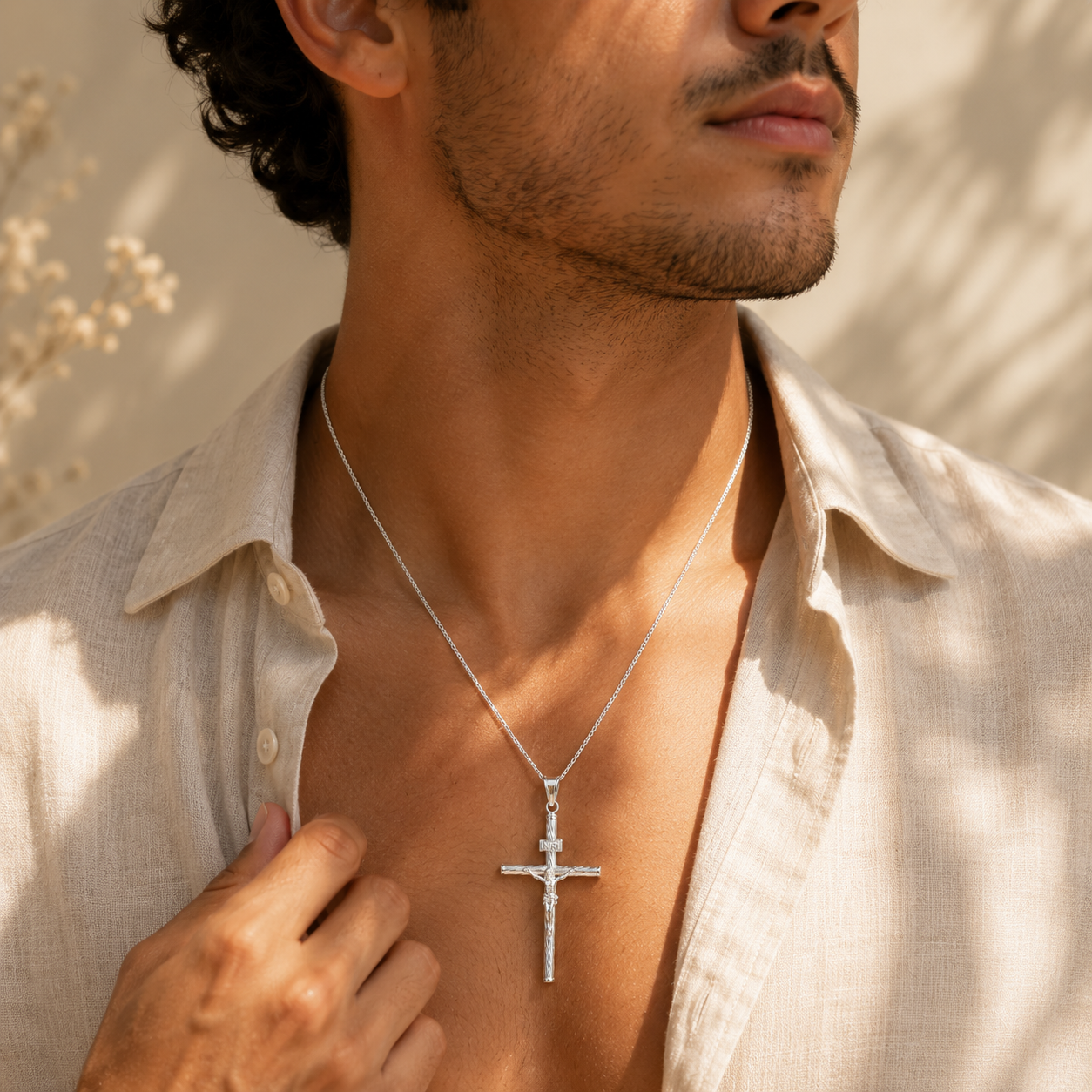 Eternal Faith Crucifix Pendant – Sterling Silver 925-50mm