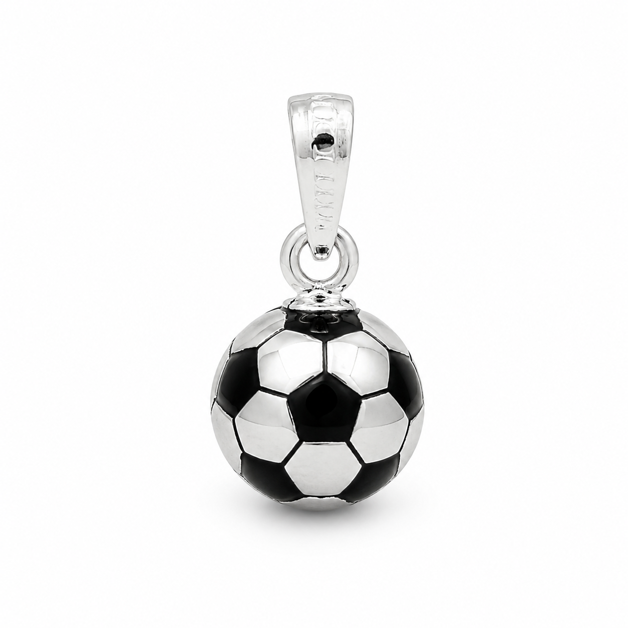 Soccer Ball Pendant 925 Sterling Silver 13mm