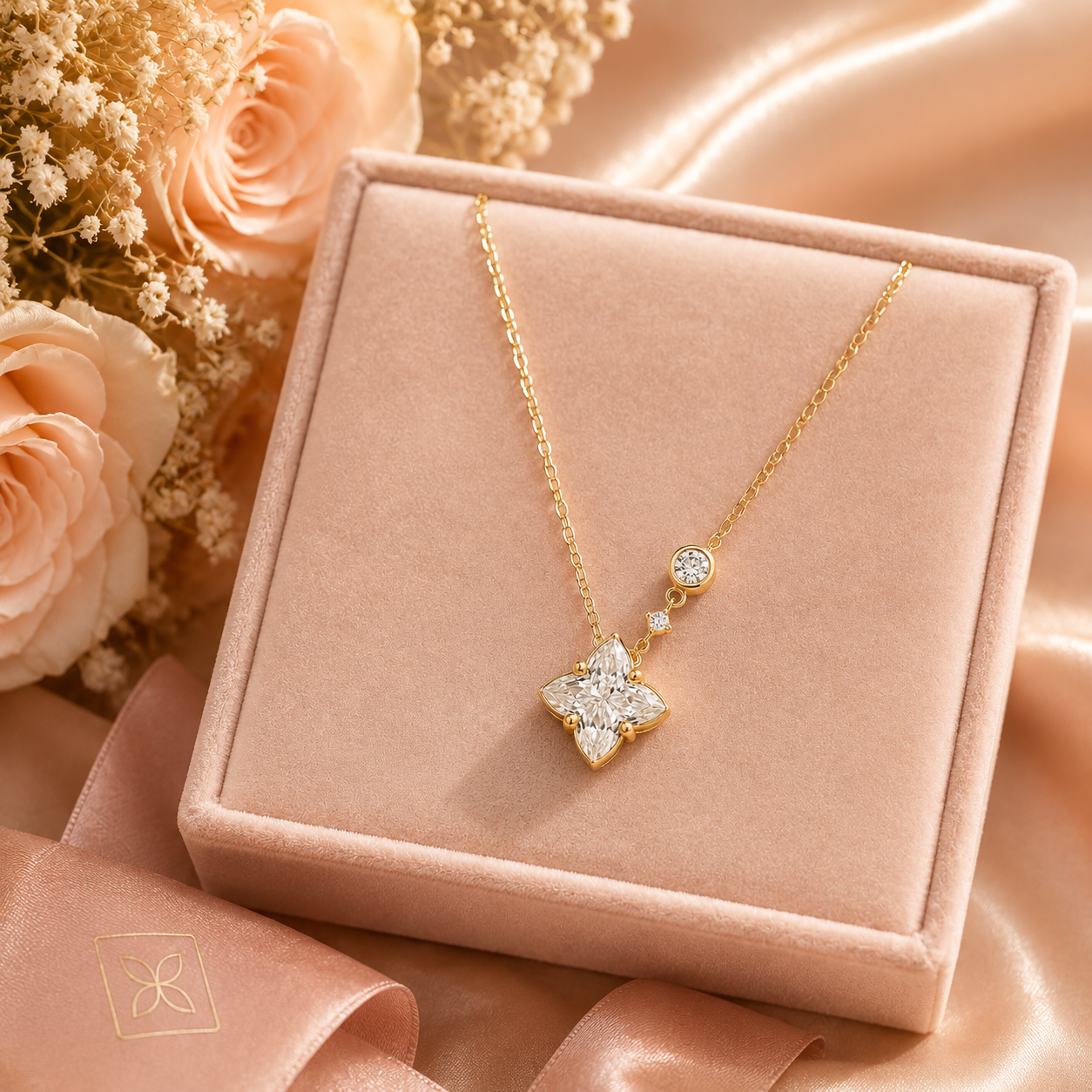 Celeste Bloom Sterling Silver Necklace -8.5mm (Gold)