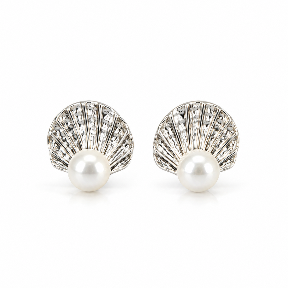 Pearl Shell Stud Earrings -925 Sterling Silver
