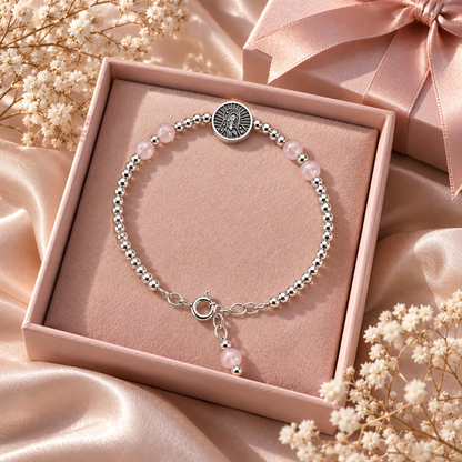Our Lady of Guadalupe Rose Quartz Bracelet