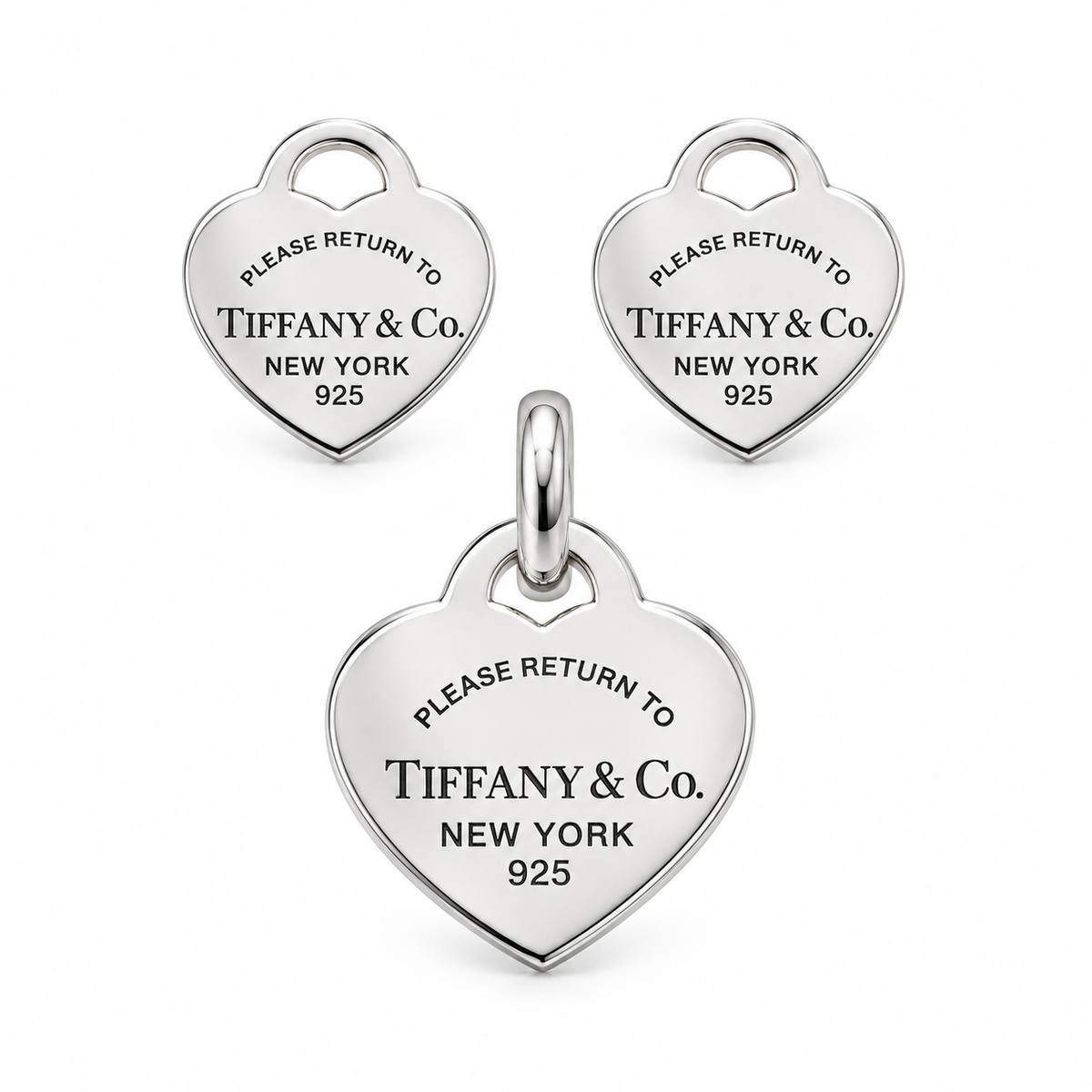 Petite Love Set Earring & Pendant -925 Sterling Silver 10mm -15mm