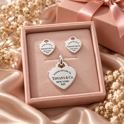 Petite Love Set Earring & Pendant -925 Sterling Silver 10mm -15mm