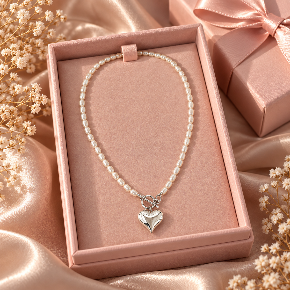 Pearl Amour Necklace - 925 Sterling Silver - 16”