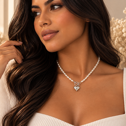 Pearl Amour Necklace - 925 Sterling Silver - 16”