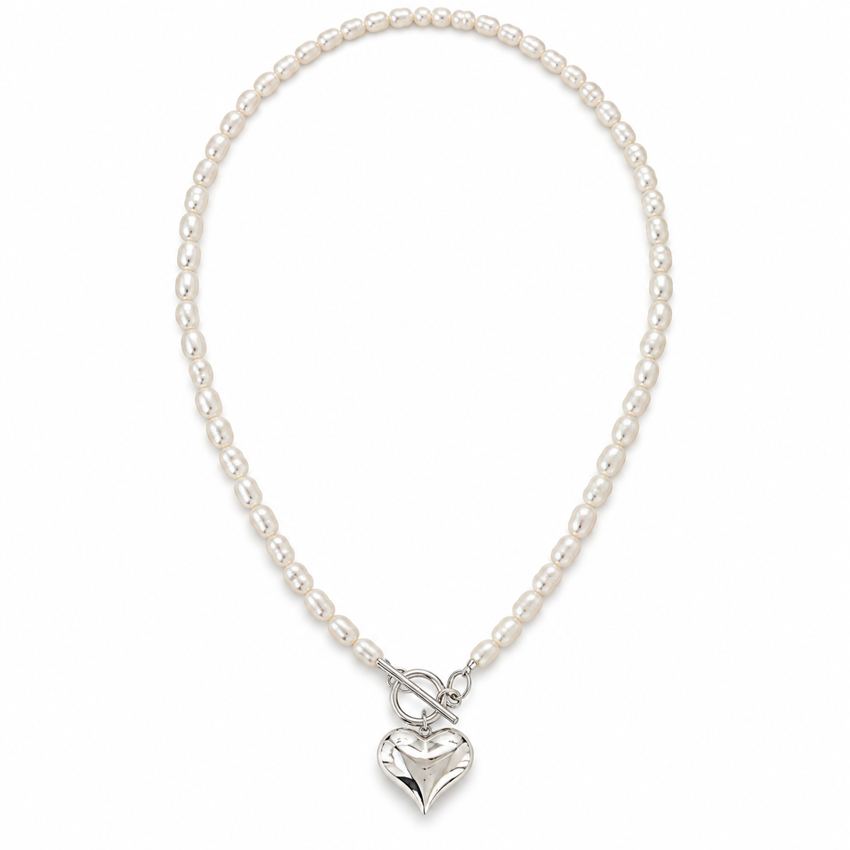 Pearl Amour Necklace - 925 Sterling Silver - 16”