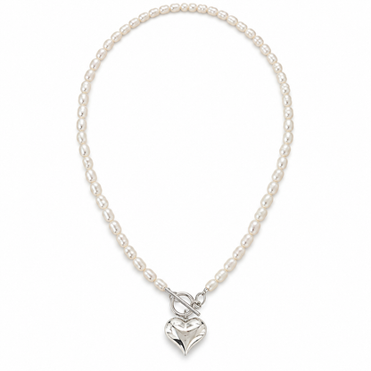 Pearl Amour Necklace - 925 Sterling Silver - 16”