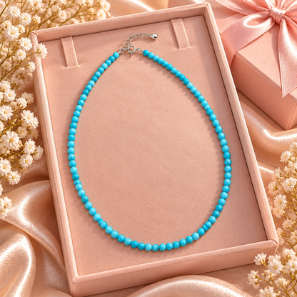 Turquoise Belle Necklace | 925 Sterling Silver - 18” - 4mm