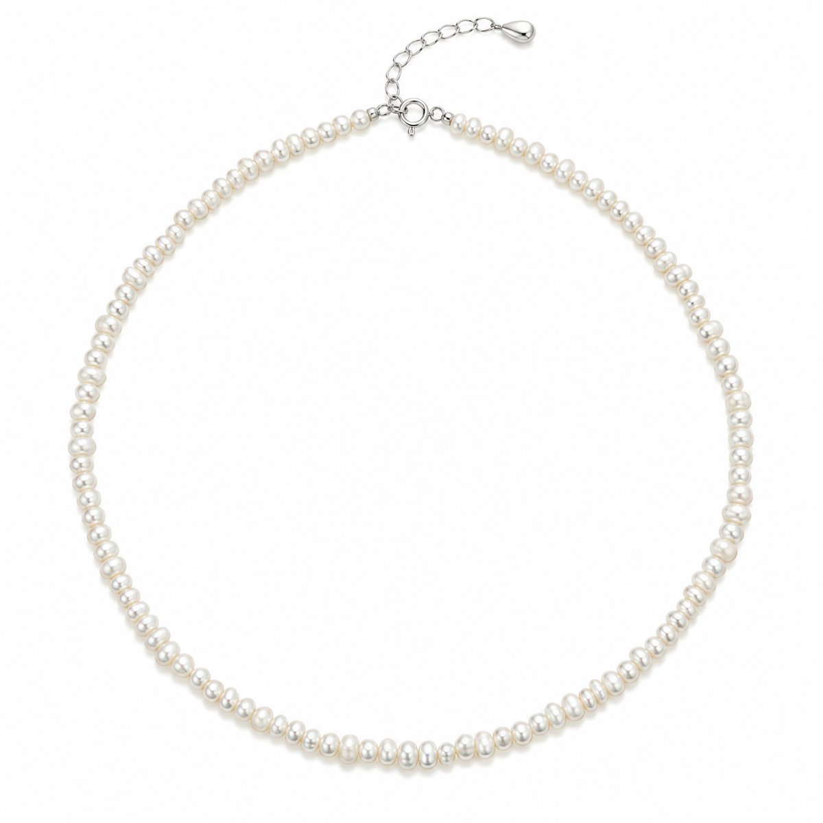 Carla Pearl Necklace | 925 Sterling Silver- 18” - 3.5mm