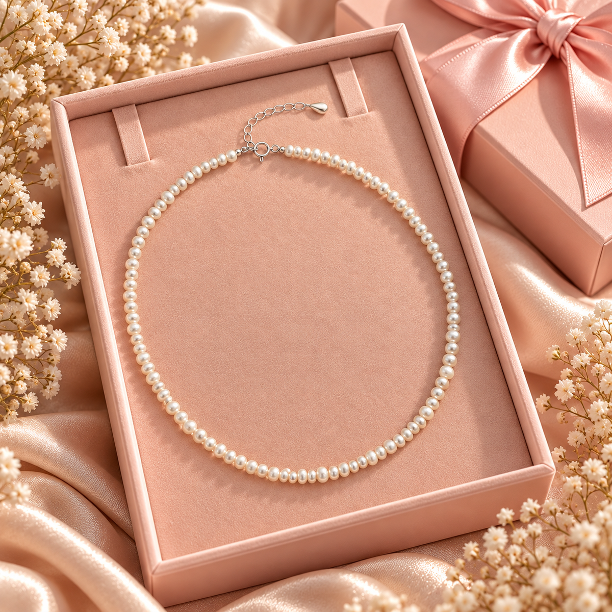 Carla Pearl Necklace | 925 Sterling Silver- 18” - 3.5mm