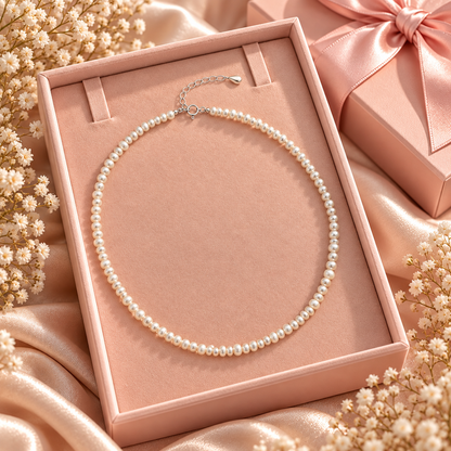 Carla Pearl Necklace | 925 Sterling Silver- 18” - 3.5mm