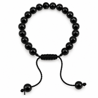 Onyx Noir Bracelet | Adjustable- 8mm