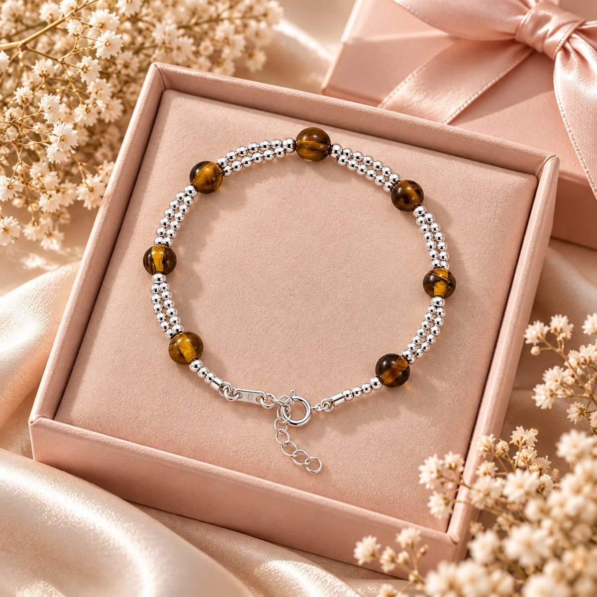 Amber Glow Bracelet | 925 Sterling Silver-8”