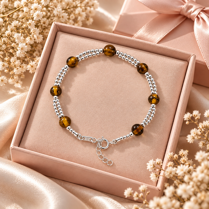 Amber Glow Bracelet | 925 Sterling Silver-8”