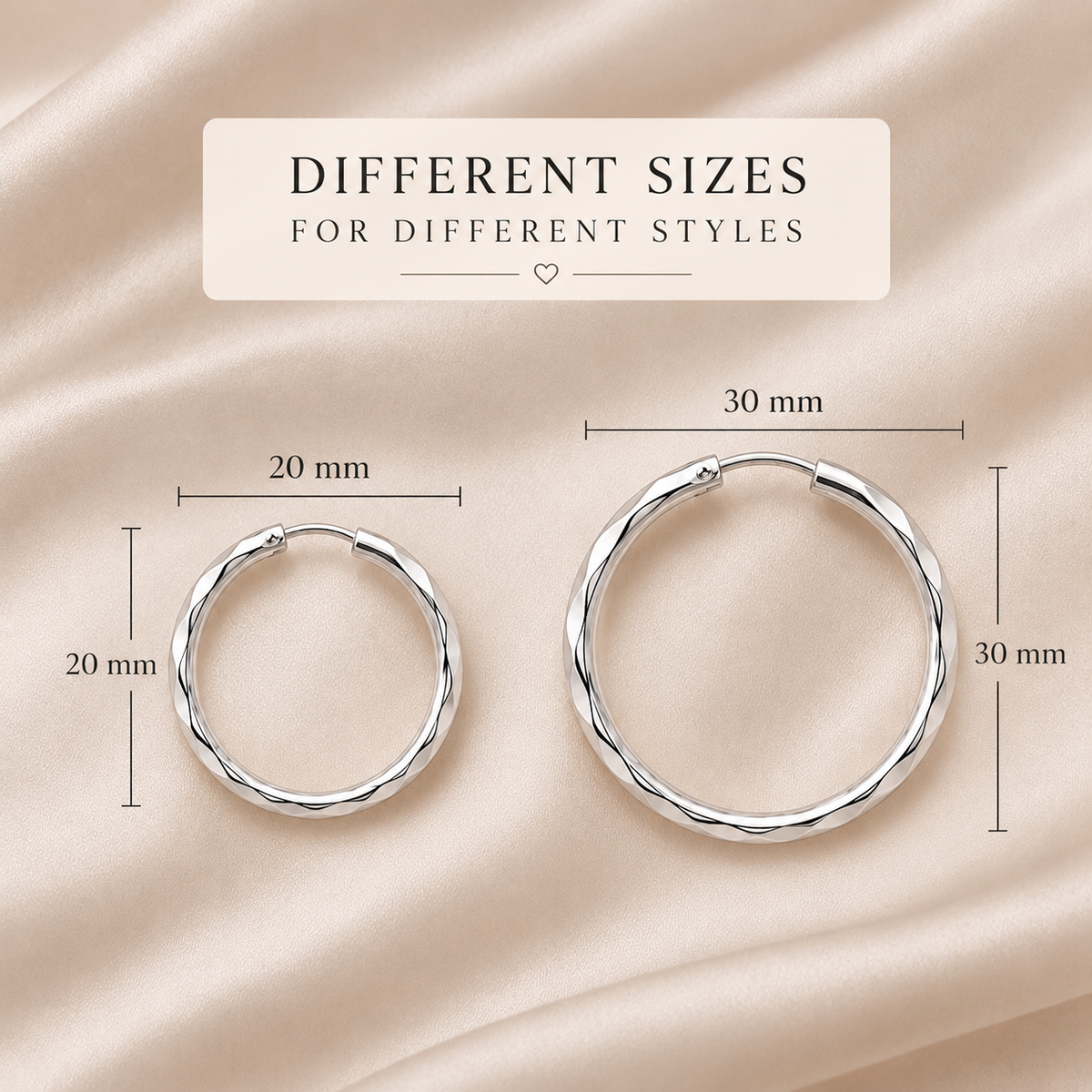 Amara Twist Hoops – Sterling Silver 925 Textured Hoop Earrings (20 mm / 30mm)