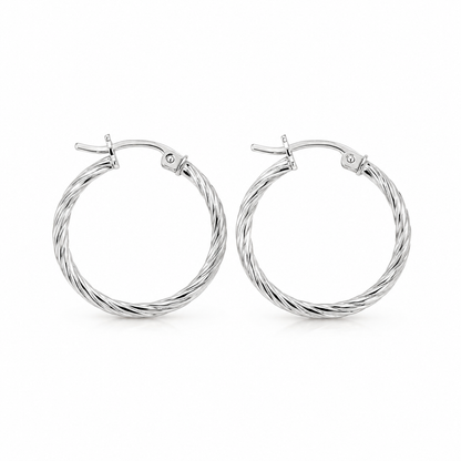 Aurora Twist Hoops – Sterling Silver 925 - 14mm
