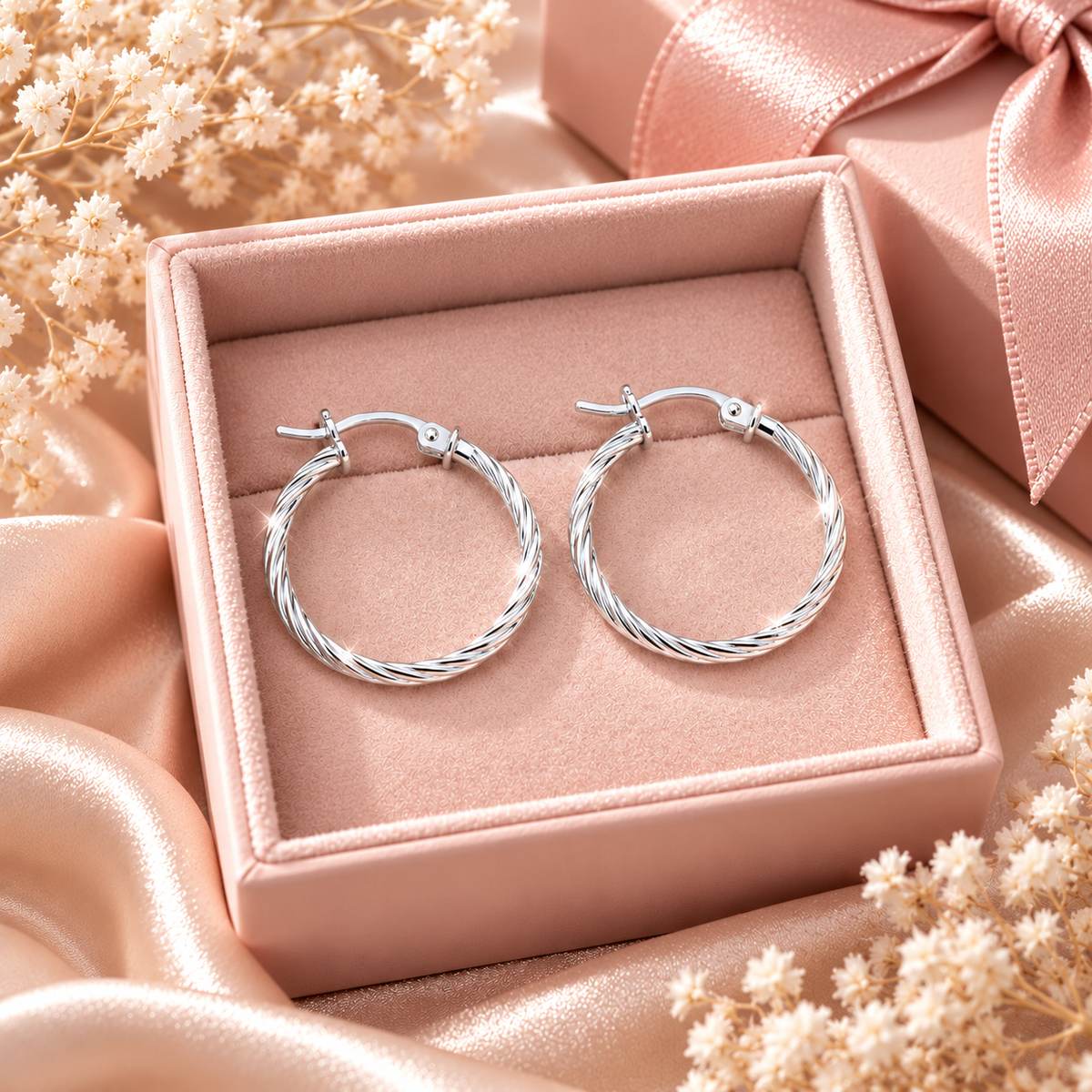 Aurora Twist Hoops – Sterling Silver 925 - 14mm