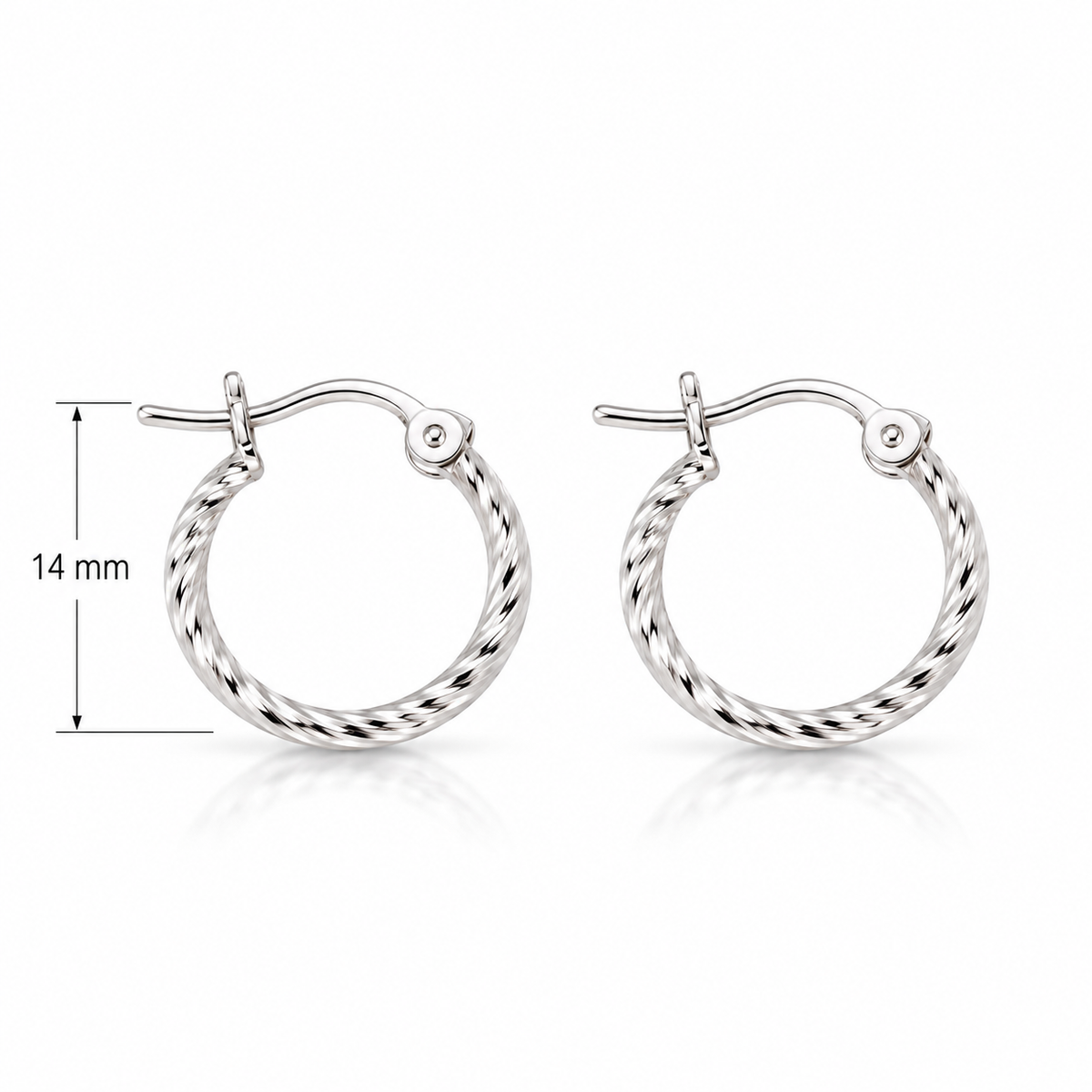 Aurora Twist Hoops – Sterling Silver 925 - 14mm