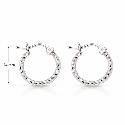 Aurora Twist Hoops – Sterling Silver 925 - 14mm