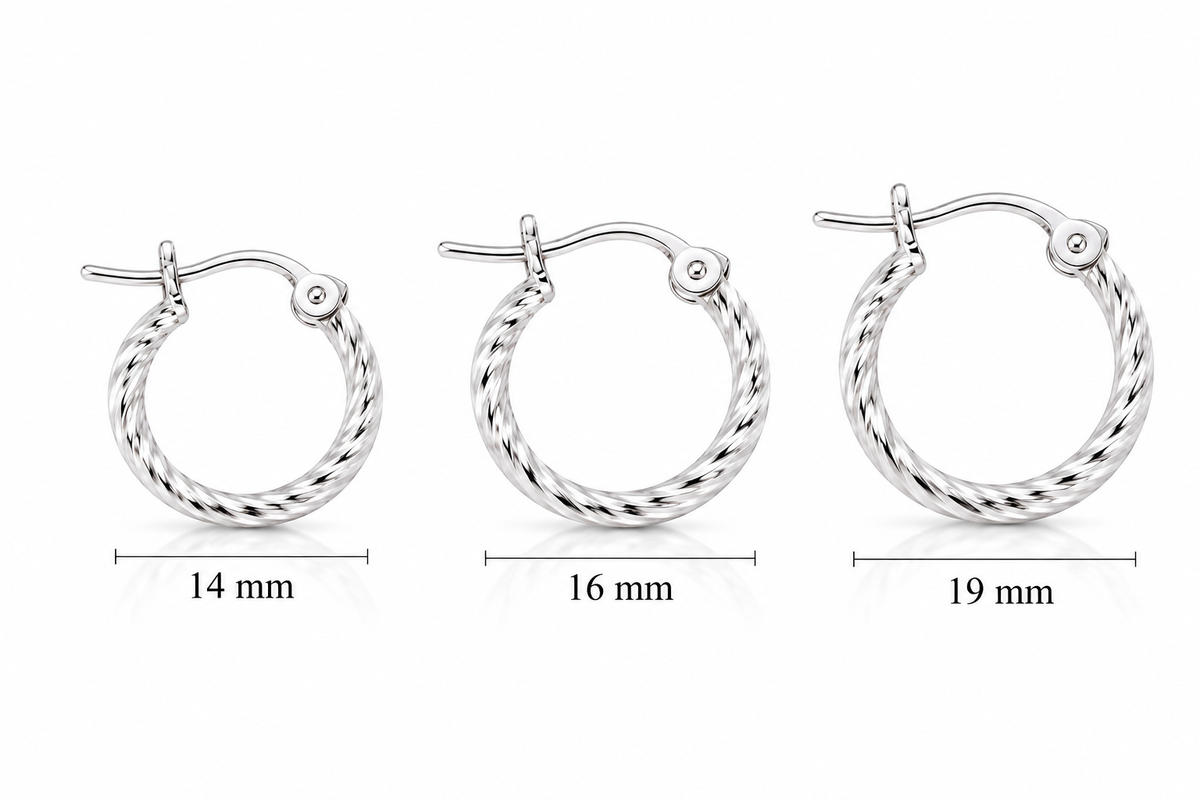 Aurora Twist Hoops – Sterling Silver 925 - 14mm