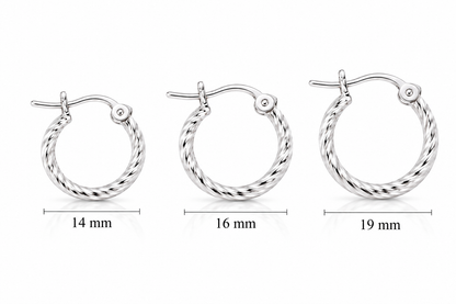 Aurora Twist Hoops – Sterling Silver 925 - 14mm