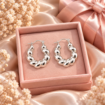 Alessia Twist Hoops | 925 Sterling Silver-24mm