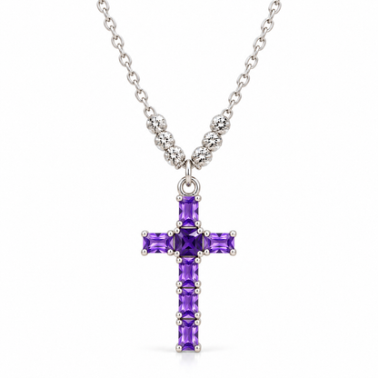 Faith & Sparkle  Cross Necklace 925 Sterling Silver -27mm -18mm