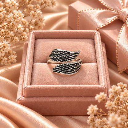 Angel Wings Ring | 925 Sterling Silver- Adjustable