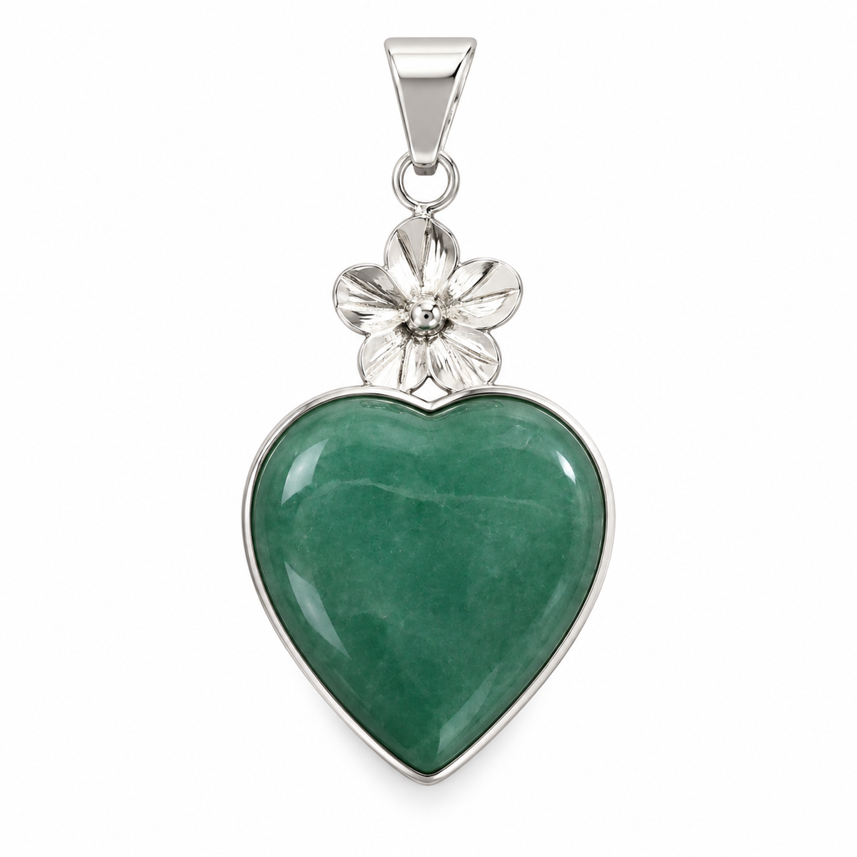 Blooming Heart Pendant | 925 Sterling Silver - 47mm