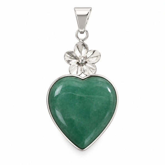 Blooming Heart Pendant | 925 Sterling Silver - 47mm