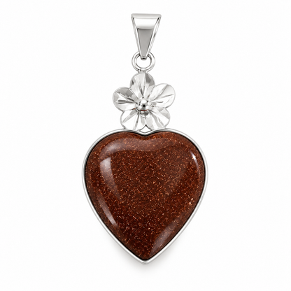 Blooming Heart Pendant | 925 Sterling Silver - 47mm
