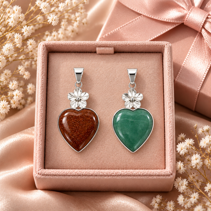 Blooming Heart Pendant | 925 Sterling Silver - 47mm