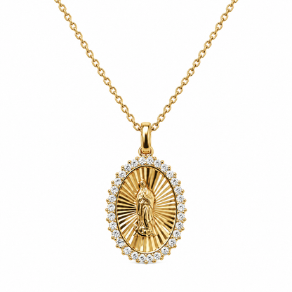 Virgin Guadalupe Necklace Sterling Silver 925 -20mm - 18”